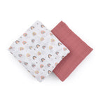Petite&Mars set scutece bambus 102x102 cm 2 buc Misty Rose Rainbow