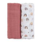Petite&Mars set scutece bambus 102x102 cm 2 buc Misty Rose Rainbow