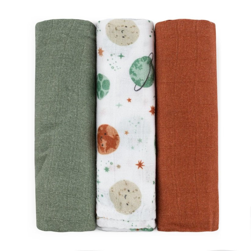 Petite&Mars set scutece bambus 68x68 cm 3 buc Celestial Planets