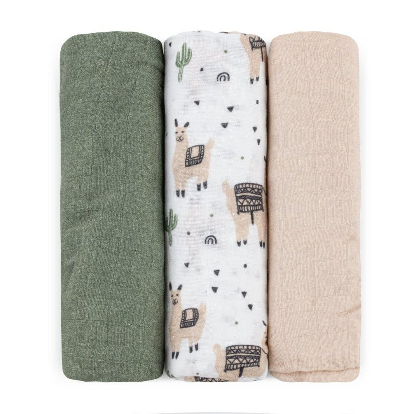 Petite&Mars set scutece bambus 68x68 cm 3 buc Llama Vibes Imagine principală a produsului