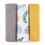 Petite&Mars set scutece bambus 68x68 cm 3 buc Moussy Ochre Leaves