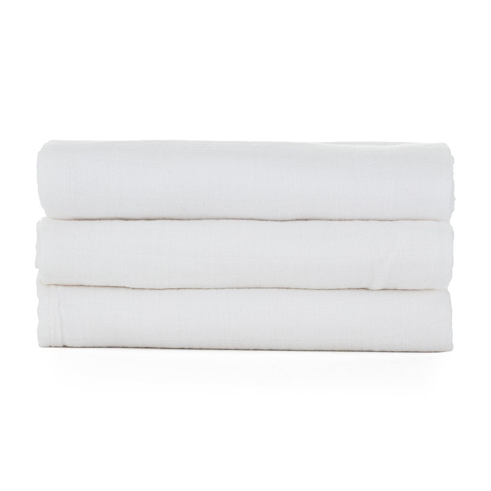 Petite&Mars set scutece bambus 68x68 cm 3 buc Moussy Total White