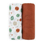 Petite&Mars set scutece bambus muselina Misty 120x120 cm 2 buc Celestial Planets