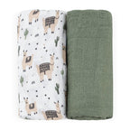 Petite&Mars set scutece bambus muselina Misty 120x120 cm 2 buc Llama Vibes