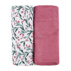 Petite&Mars set scutece bambus muselina Misty 120x120 cm 2 buc Pink Meadow
