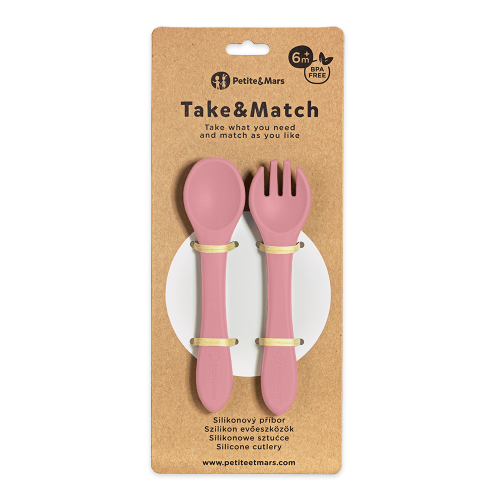 Petite&Mars set tacamuri silicon Take&Match 6m+ Dusty Rose