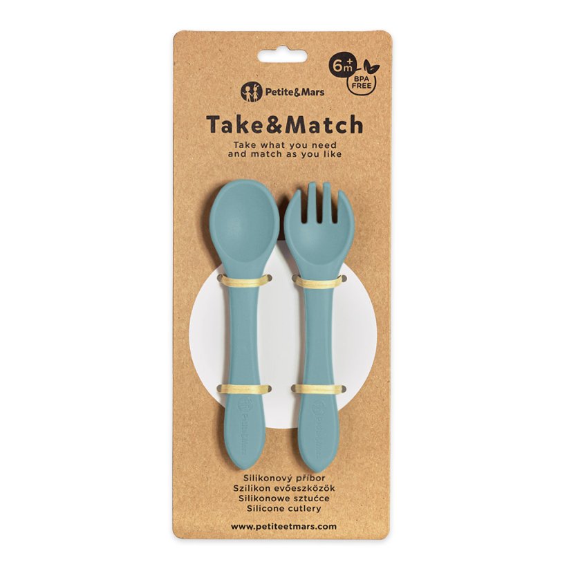 Petite&Mars set tacamuri silicon Take&Match 6m+ Frosted Sky