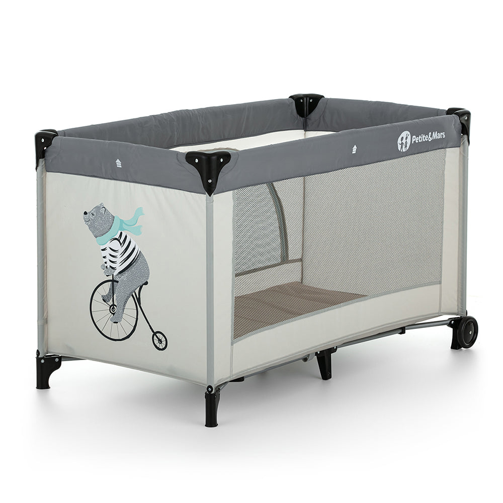 Petite&Mars tarc patut de voiaj Nyja 0m+ Teddy Biker Grey