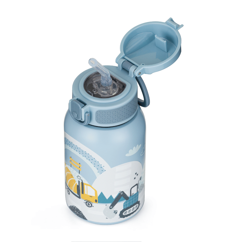 Petite&Mars termos din otel inoxidabil cu pai 350 ml 12m+ Work Zone