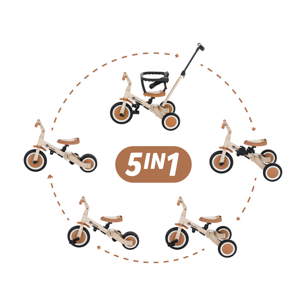 Petite&Mars tricicleta multifunctionala 5in1 Turbo 18m+ Desert Sand Imagine principală a produsului