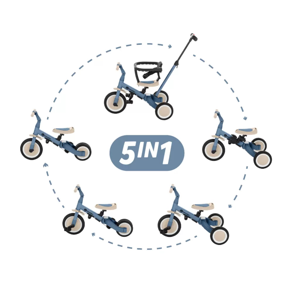 Petite&Mars tricicleta multifunctionala 5in1 Turbo 18m+ Ocean Blue