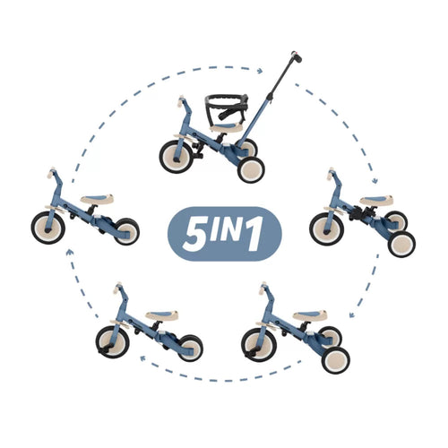 Petite&Mars tricicleta multifunctionala 5in1 Turbo 18m+ Ocean Blue