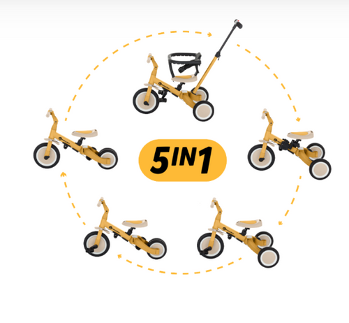 Petite&Mars tricicleta multifunctionala 5in1 Turbo 18m+ Ochre