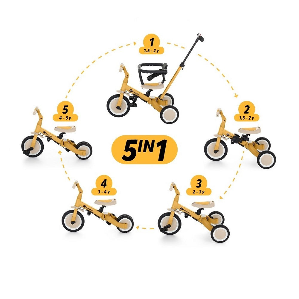 Petite&Mars tricicleta multifunctionala 5in1 Turbo 18m+ Ochre Imagine principală a produsului