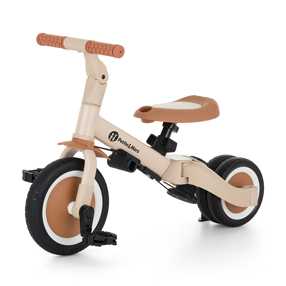 Petite&Mars tricicleta multifunctionala 5in1 TURBO PLUS 18m+ Desert Sand