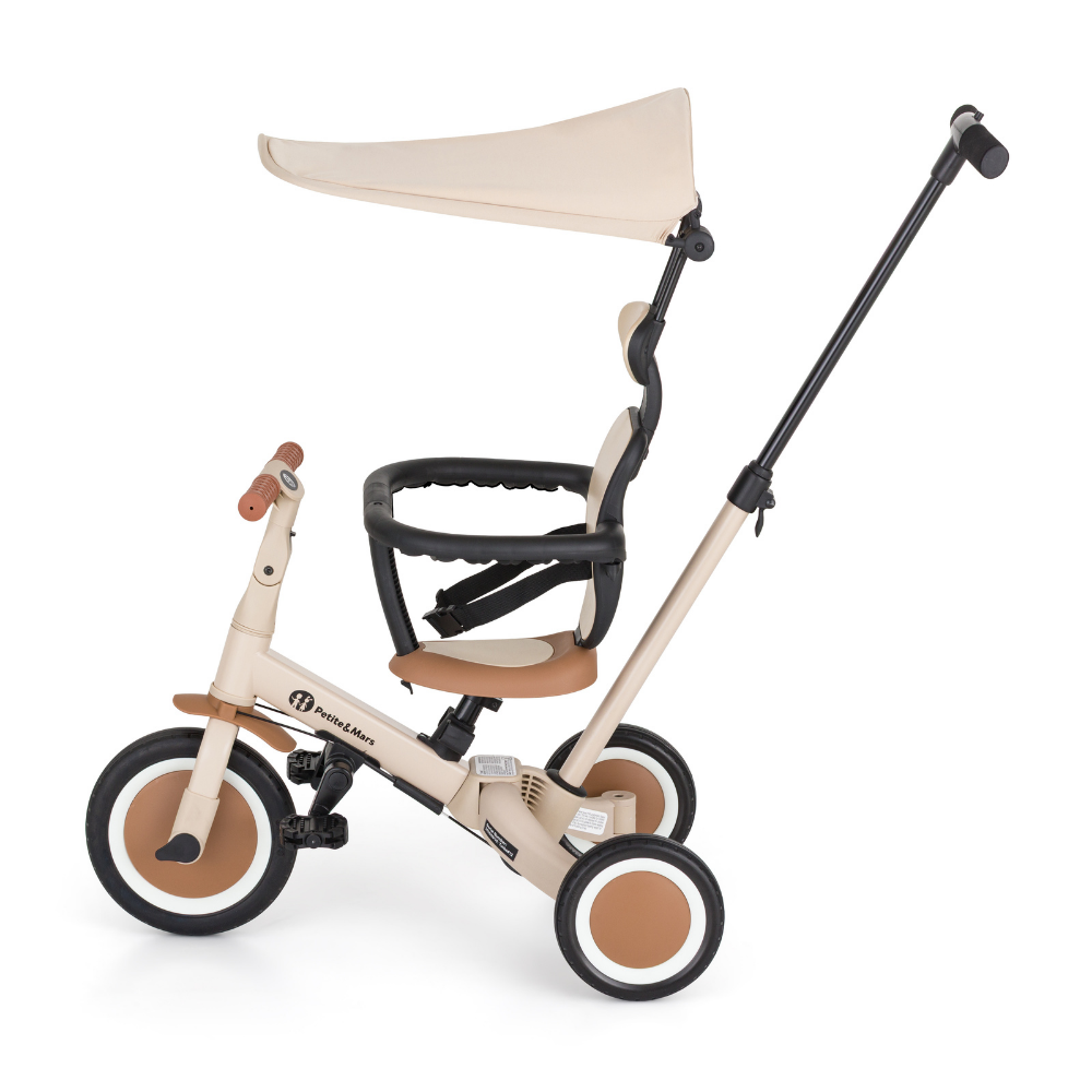 Petite&Mars tricicleta multifunctionala 5in1 TURBO PLUS 18m+ Desert Sand