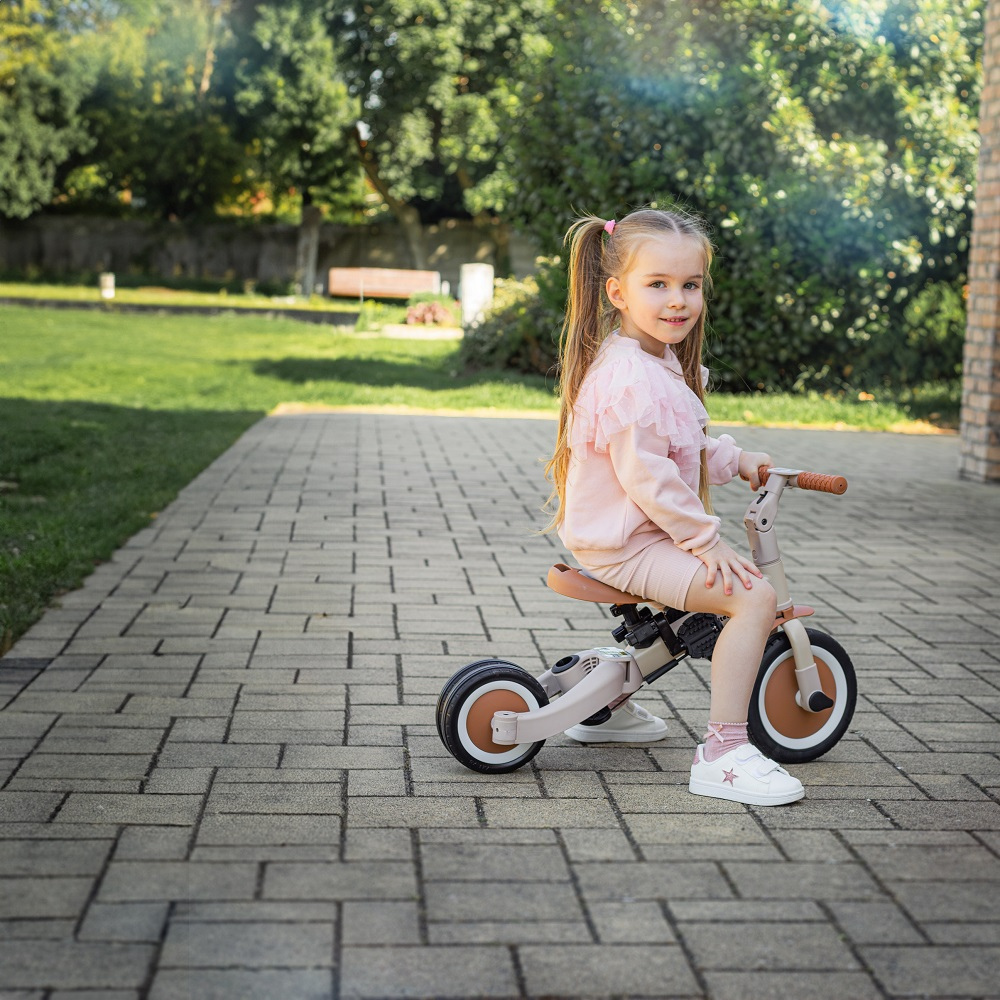 Petite&Mars tricicleta multifunctionala 5in1 TURBO PLUS 18m+ Desert Sand