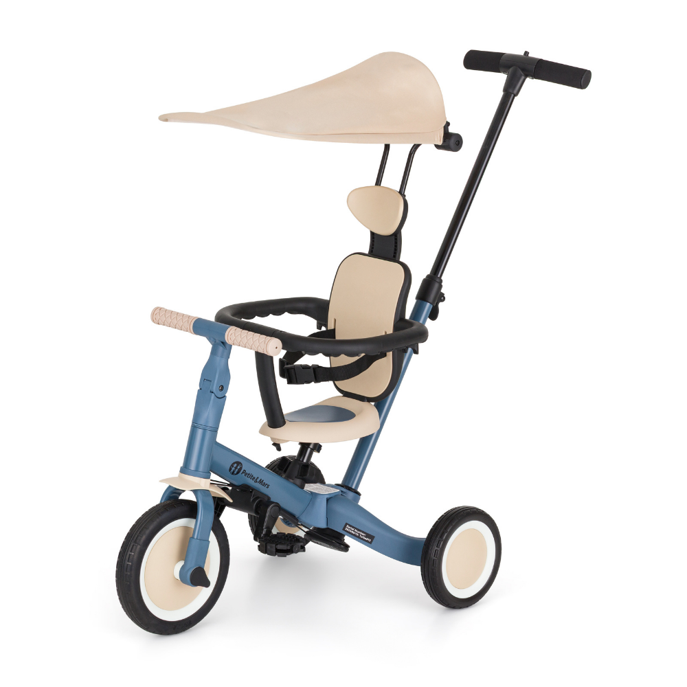 Petite&Mars tricicleta multifunctionala 5in1 TURBO PLUS 18m+ Ocean Blue