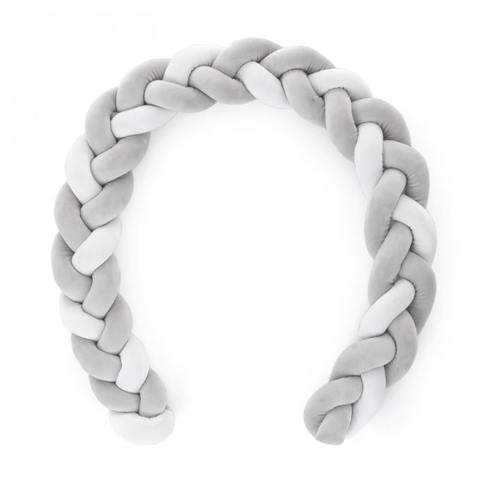 Petite&Mars aparator pat impletit velur Mellow 180 cm, Grey 01