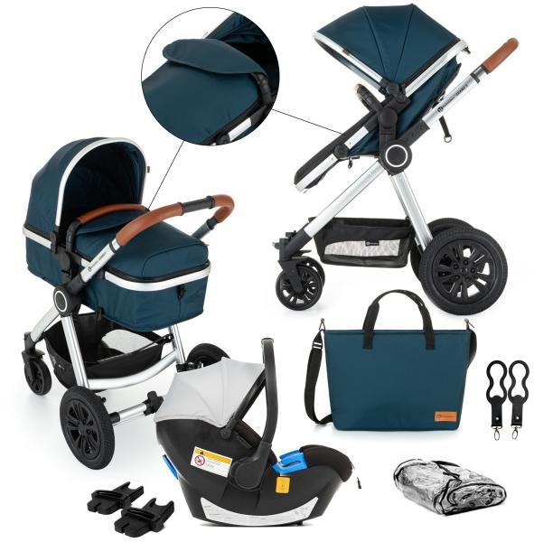 Petite&Mars carucior 3in1 Grand II pentru 0m+, Platinum Indigo 01