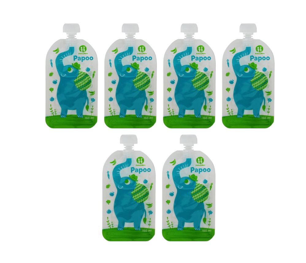 Papoo punga mancare copii refolosibila 6 buc Imagine principală a produsului