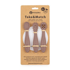 Petite&Mars set linguri de antrenament din silicon 3 buc Take&Match 6m+ Velvet Latte