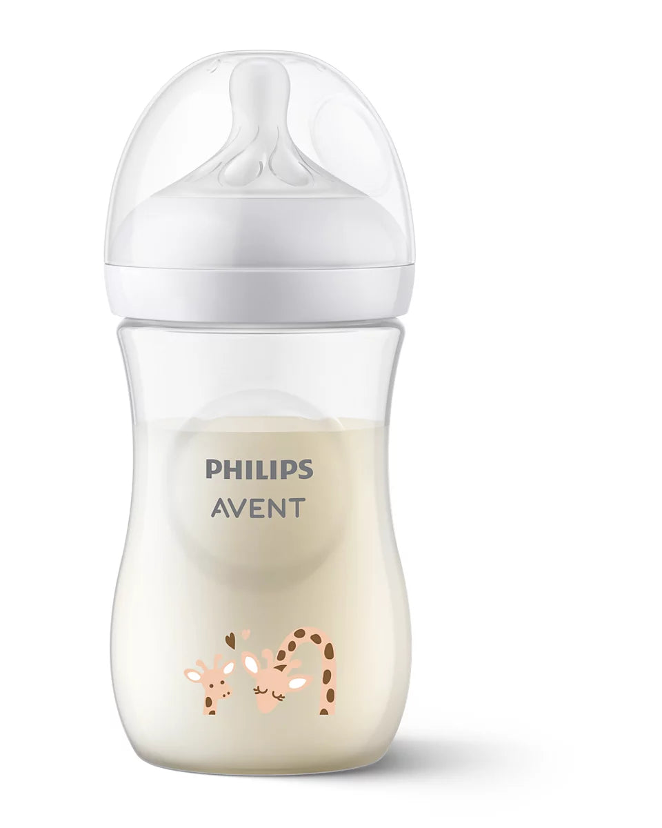 Philips Avent biberon 260 ml cu 3 picaturi Natural Response 1m+ Girafa