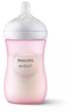 Philips Avent biberon 260 ml cu 3 picaturi Natural Response 1m+ Roz