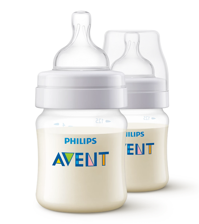 Philips Avent biberon anti-colic 125 ml cu tetina silicon debit lent 0m+ 2 buc Imagine principală a produsului