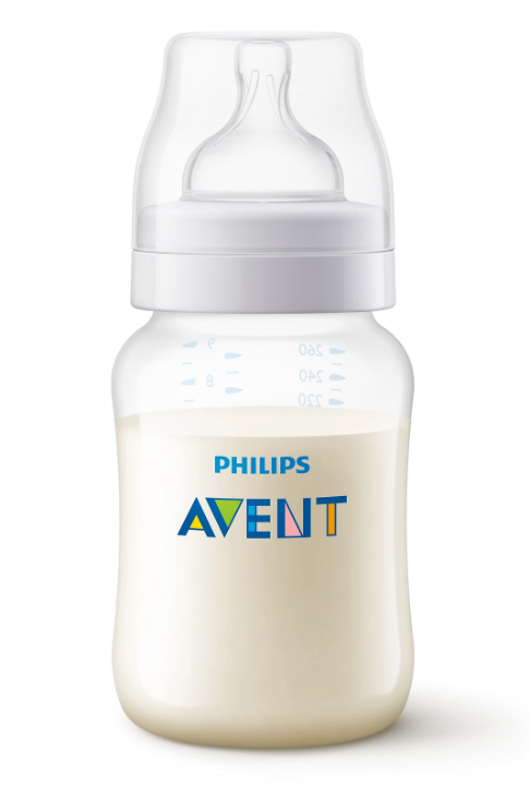 Philips Avent biberon anti-colic 260 ml cu tetina silicon debit 2 pentru 1m+