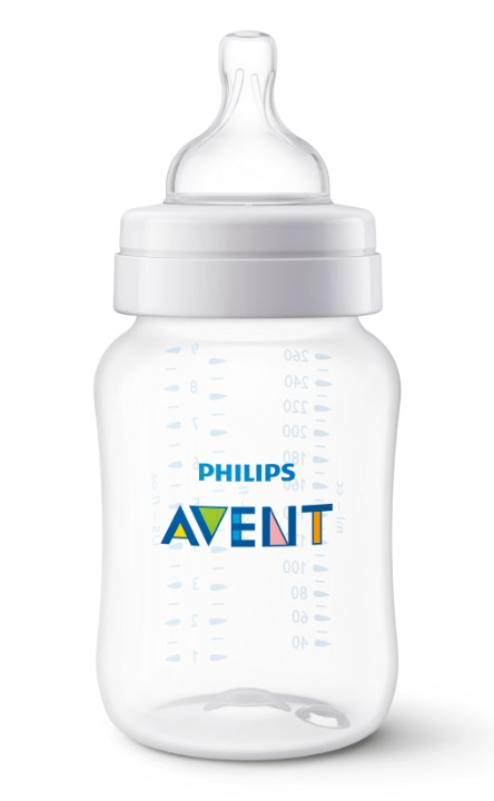 Philips Avent biberon anti-colic 260 ml cu tetina silicon debit 2 pentru 1m+ Imagine secundară a produsului