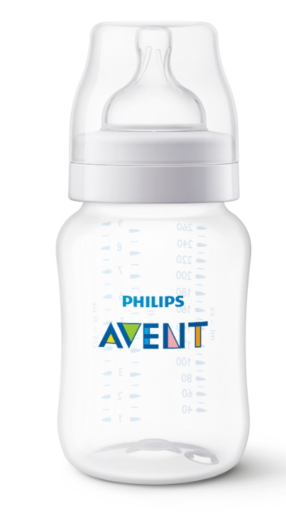 Philips Avent biberon anti-colic 260 ml cu tetina silicon debit 2 pentru 1m+ Imagine principală a produsului