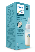 Philips Avent biberon anti-colic 260 ml cu tetina silicon debit 2 pentru 1m+