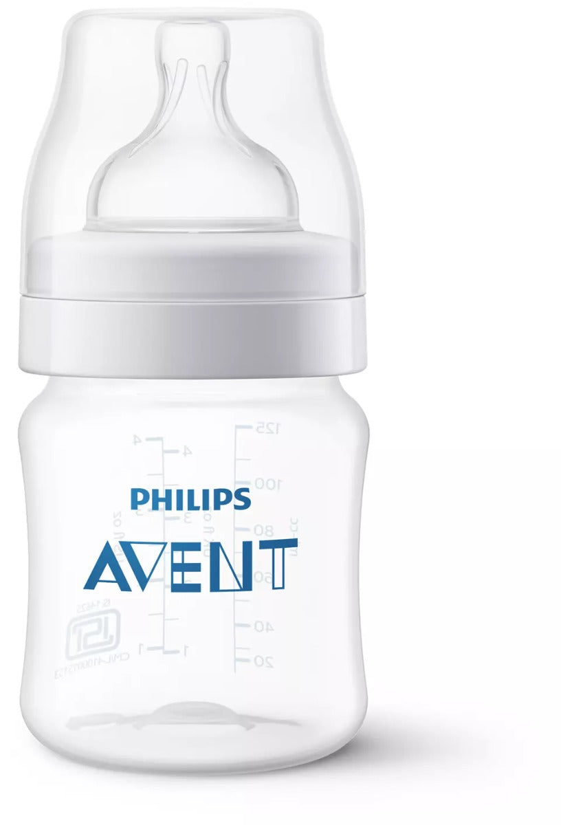 Philips Avent biberon anti-colic de 125 ml cu tetina silicon debit lent 0m+, 1 buc