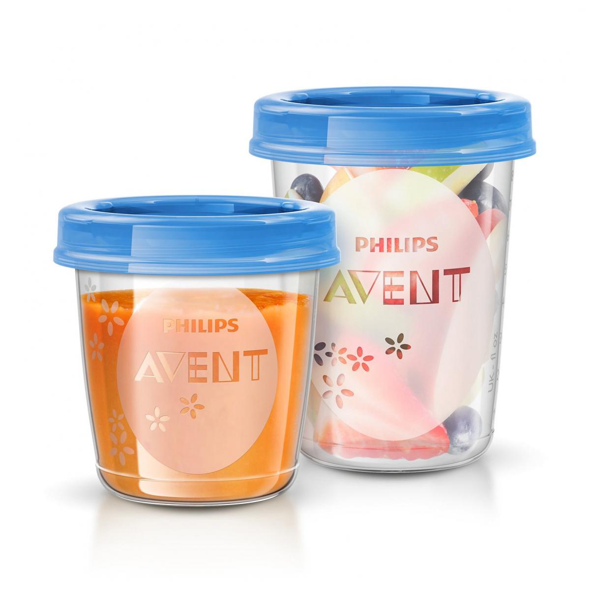 Philips Avent recipiente de stocare VIA cu capac si lingurita 20 buc/set