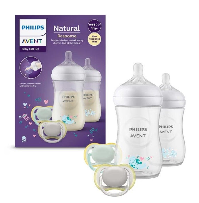 Philips Avent set 2 biberoane 260 ml Natural Response cu suzete Ultra Air 0m+ 