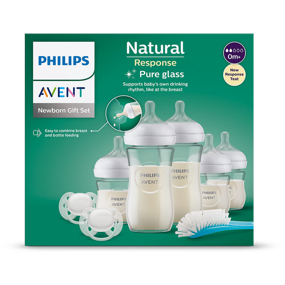 Philips Avent set incepator cu biberoane sticla Natural Response 0m+ 