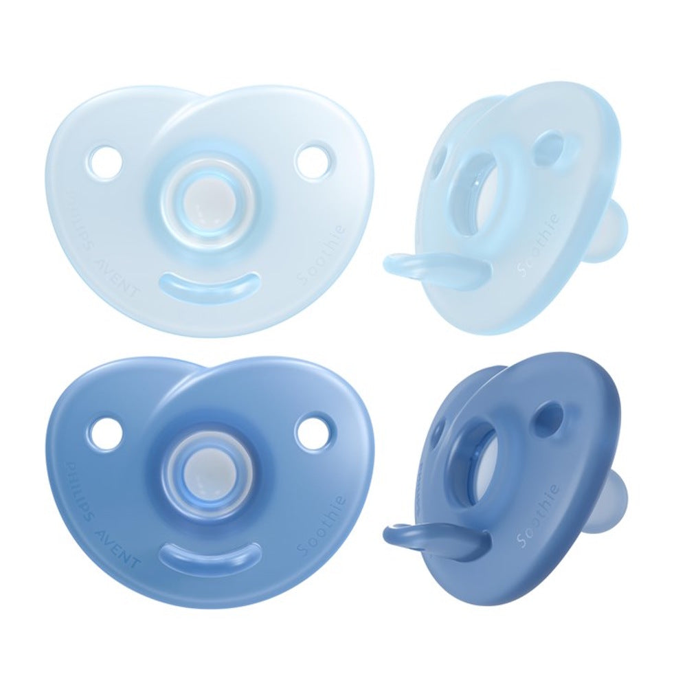 Philips Avent suzeta silicon Soothie 0-6 luni 2 buc Boy Albastru