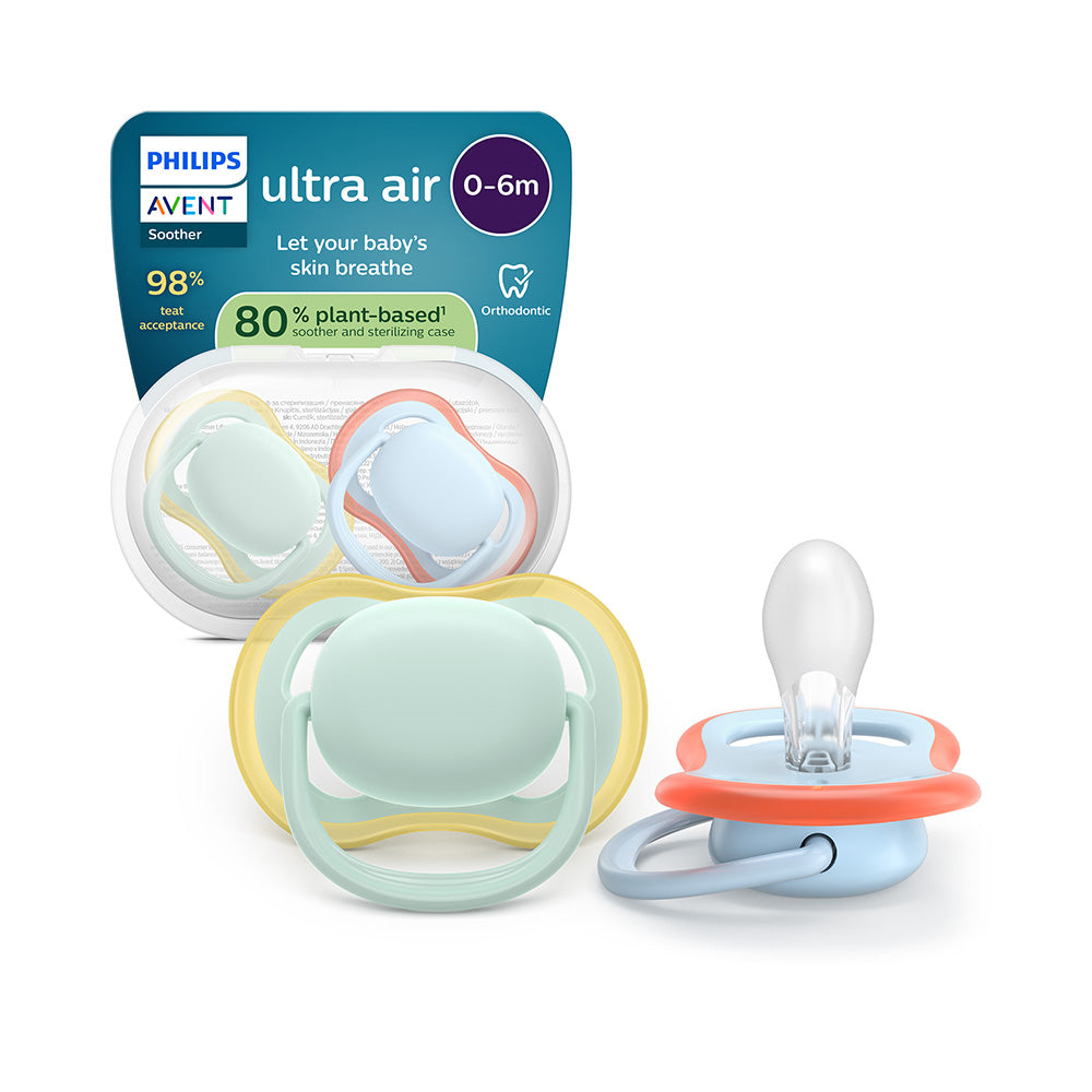 Philips Avent suzeta silicon Ultra Air 0-6  luni 2 buc Boy Blue-Green