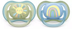 Philips Avent suzeta silicon Ultra Air 0-6 luni 2 buc Boy curcubeu