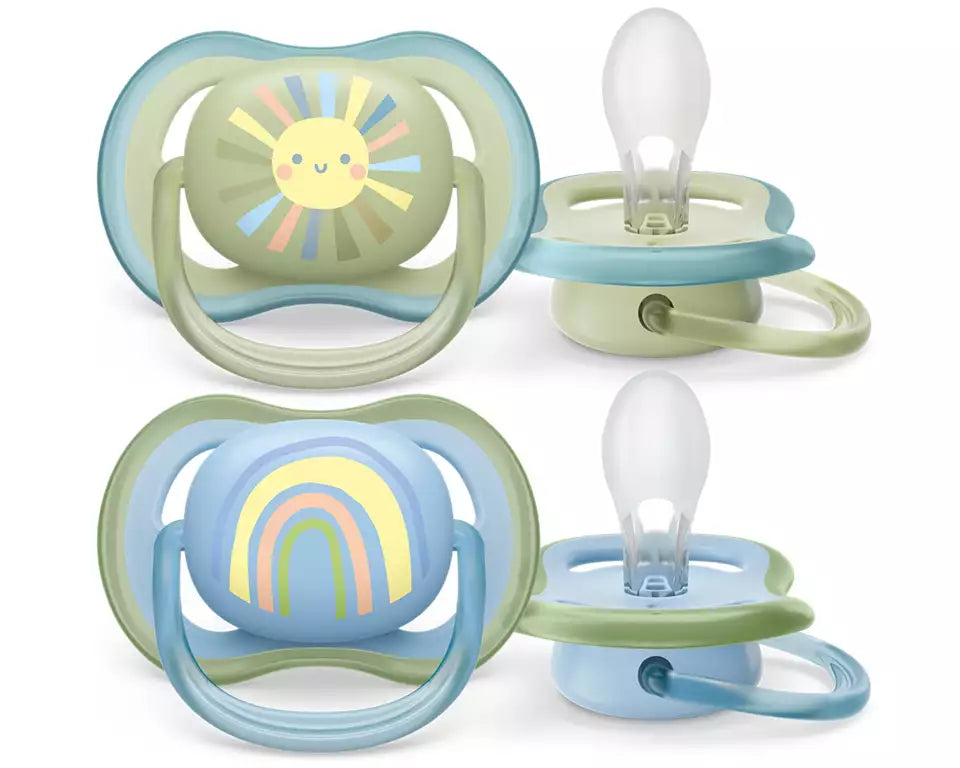 Philips Avent suzeta silicon Ultra Air 0-6 luni 2 buc Boy curcubeu Imagine principală a produsului