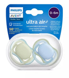 Philips Avent suzeta silicon Ultra Air 0-6 luni 2 buc Boy neutral