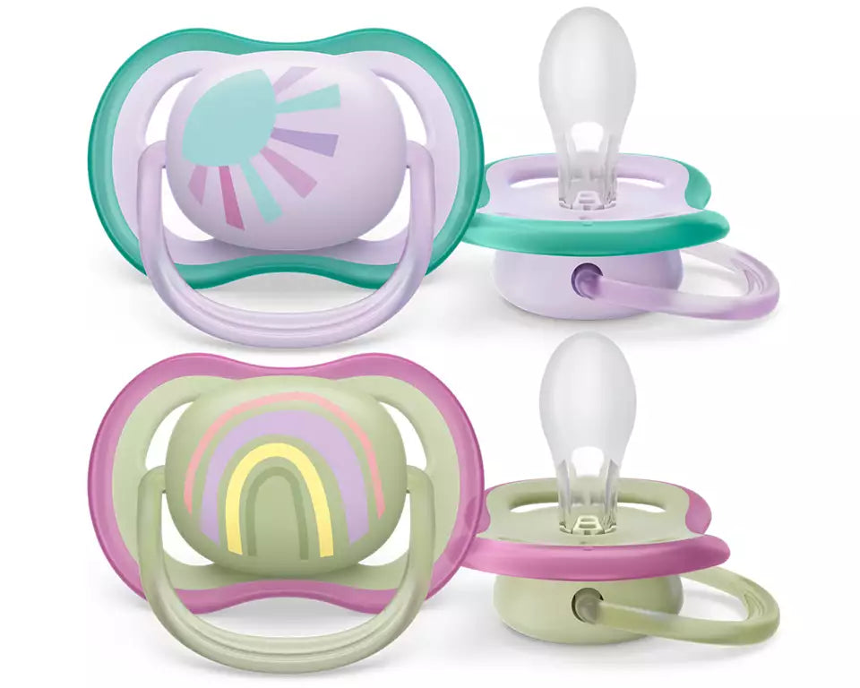 Philips Avent suzeta silicon Ultra Air 0-6 luni 2 buc Girl curcubeu Imagine principală a produsului