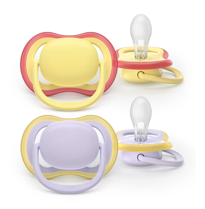 Philips Avent suzeta silicon Ultra Air 0-6  luni 2 buc Girl Yellow-Purple