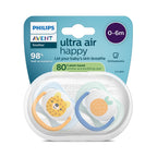 Philips Avent suzeta silicon Ultra Air 0-6  luni 2 buc Happy Boy