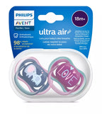 Philips Avent suzeta silicon Ultra Air 18m+ 2 buc Girl cu elefant