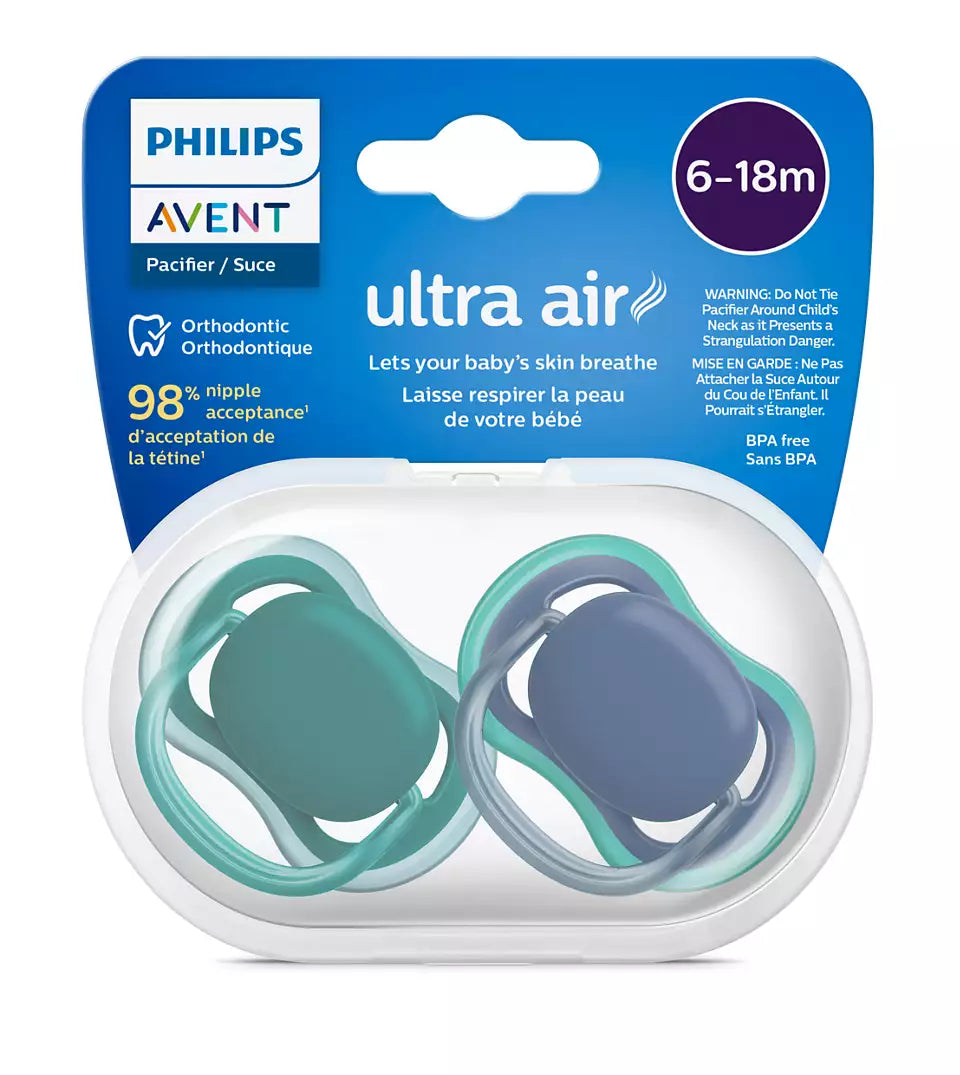 Philips Avent suzeta silicon Ultra Air 6-18  luni 2 buc Boy neutral