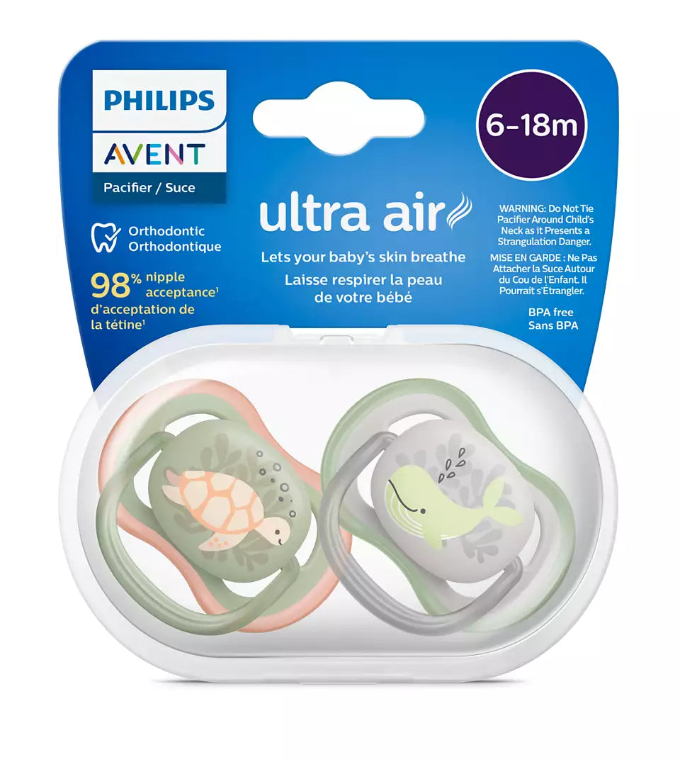 Philips Avent suzeta silicon Ultra Air 6-18  luni 2 buc Boy Ocean