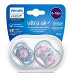 Philips Avent suzeta silicon Ultra Air 6-18  luni 2 buc Girl Ocean