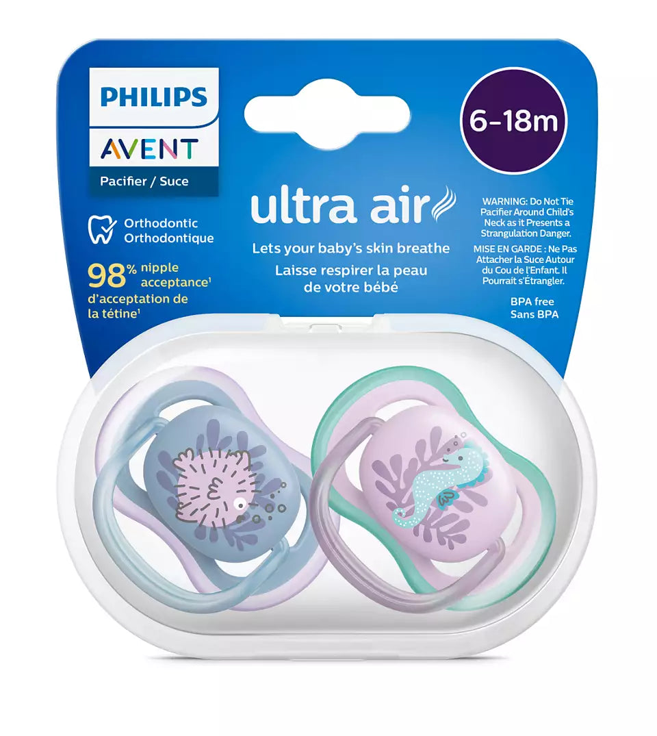 Philips Avent suzeta silicon Ultra Air 6-18  luni 2 buc Girl Ocean